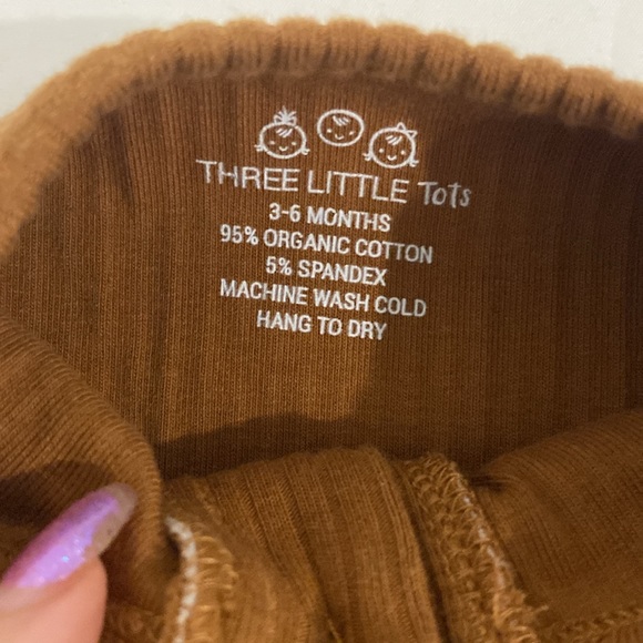 Three Little Tots (2) Baby Ribbed Organic Playsuits with Pockets |Sz 3-6 months - Picture 9 of 12